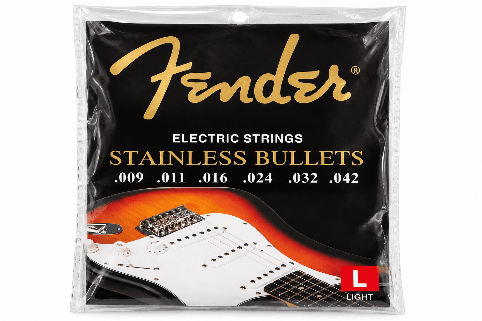Fender Stainless Bullets Electric Guitar Strings — Light (.009–.042)